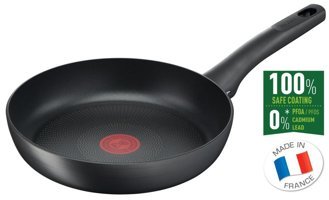 Tefal 3X Ultimate Plastik Saplı Titanyum 24 cm Düz Tava Siyah