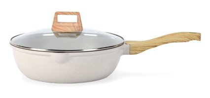 Soonhua Ahşap Saplı Alüminyum 27.7 cm Kızartma Tava Krem