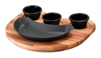 Lava Fajita Döküm 10x20 cm Düz Tava Siyah