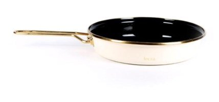 Fecra Çelik Saplı Emaye 26 cm Düz Tava Krem