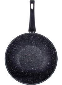 Aryıldız Solido Premium Plastik Saplı Alüminyum Döküm 28 cm Wok Tava Siyah