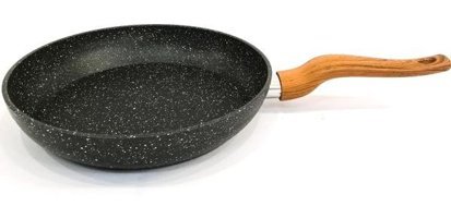 Essenso Ahşap Saplı Granit 26 cm Düz Tava Siyah