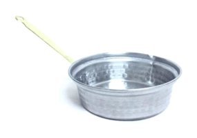 Üzüm Çelik Metal Saplı Paslanmaz Krom 14 cm Sos Tava Gri