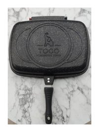 Togo Çift Taraflı Plastik Saplı Döküm 36 cm Grill Tava Siyah