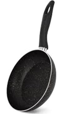 Tomurcuk Home Plastik Saplı Granit 24 cm Düz Tava Siyah