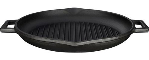 Lava Döküm Saplı Döküm 30 cm Grill Tava Siyah