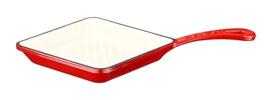 Lava Mini Kare Döküm 16 cm Grill Tava Kırmızı