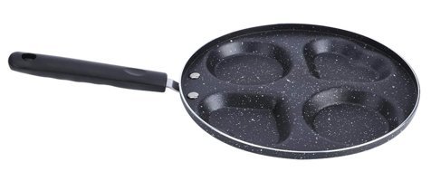 Fdit 4 bölüm Plastik Saplı Alüminyum 24.5 cm Krep Tava Siyah
