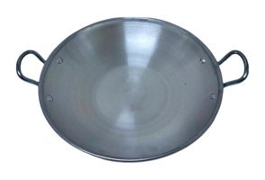 Akm Çelik Saplı Paslanmaz Çelik 40 cm Saç Tava Gri