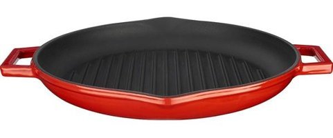 Lava Döküm 30 cm Grill Tava Kırmızı
