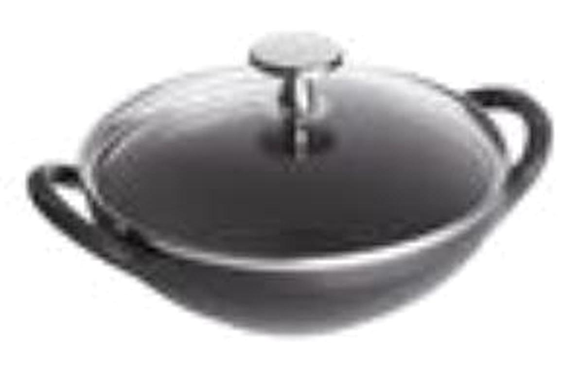 Staub La Cocotte Döküm Saplı Demir Döküm 16 cm Wok Tava Siyah