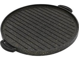 Alkar Granit Saplı Döküm 36 cm Grill Tava Siyah