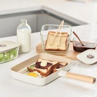 Neoflam 0128 D-NEOF129R Ahşap Saplı Alüminyum 29 cm Düz Tava Krem