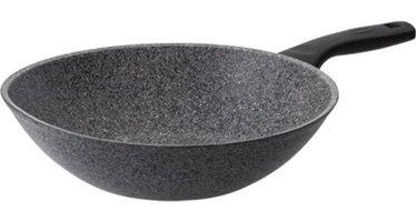 Essenso Plastik Saplı Granit 28 cm Wok Tava Gri