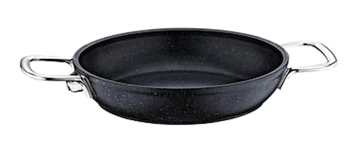 Olika Siyah İnci SS2004 Metal Saplı Alüminyum 22 cm Sahan Tava Siyah