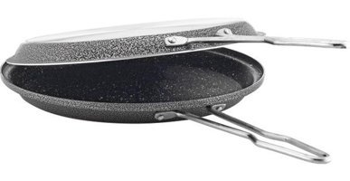 Cantef No::32 Metal Saplı Granit 32 cm Balık Tava Siyah