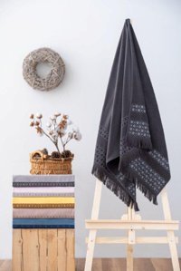 Cotton Box Twins Pamuklu Plaj Havlusu Antrasit