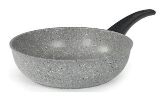 Flonal Dura Plastik Saplı Alüminyum 28 cm Wok Tava Gri