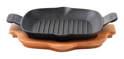 Lava Kare Döküm Kulplu Döküm 26x26 cm Grill Tava Siyah