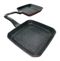 Polo Chef Kare Plastik Saplı Döküm 28 cm Grill Tava Siyah