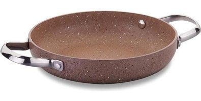 Korkmaz Çelik Saplı Granit 18 cm Sahan Tava Krem