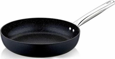 Zest Gusto Metal Saplı Alüminyum 20 cm Düz Tava Siyah