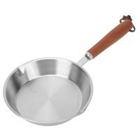 Ciciglow Ahşap Saplı Paslanmaz Çelik 12 cm Kızartma Tava Gri