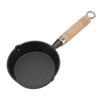 Tissting Tamagoyaki Ahşap Saplı Demir Döküm 13.5 cm Kızartma Tava Siyah
