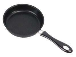 Baok Plastik Saplı Paslanmaz Çelik 14 cm Kızartma Tava Siyah