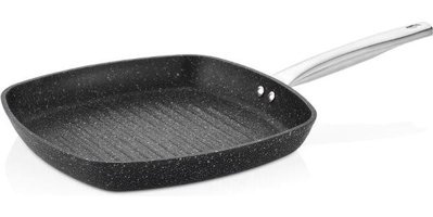 Falez Black Line Çelik Saplı Döküm 28 cm Grill Tava Siyah