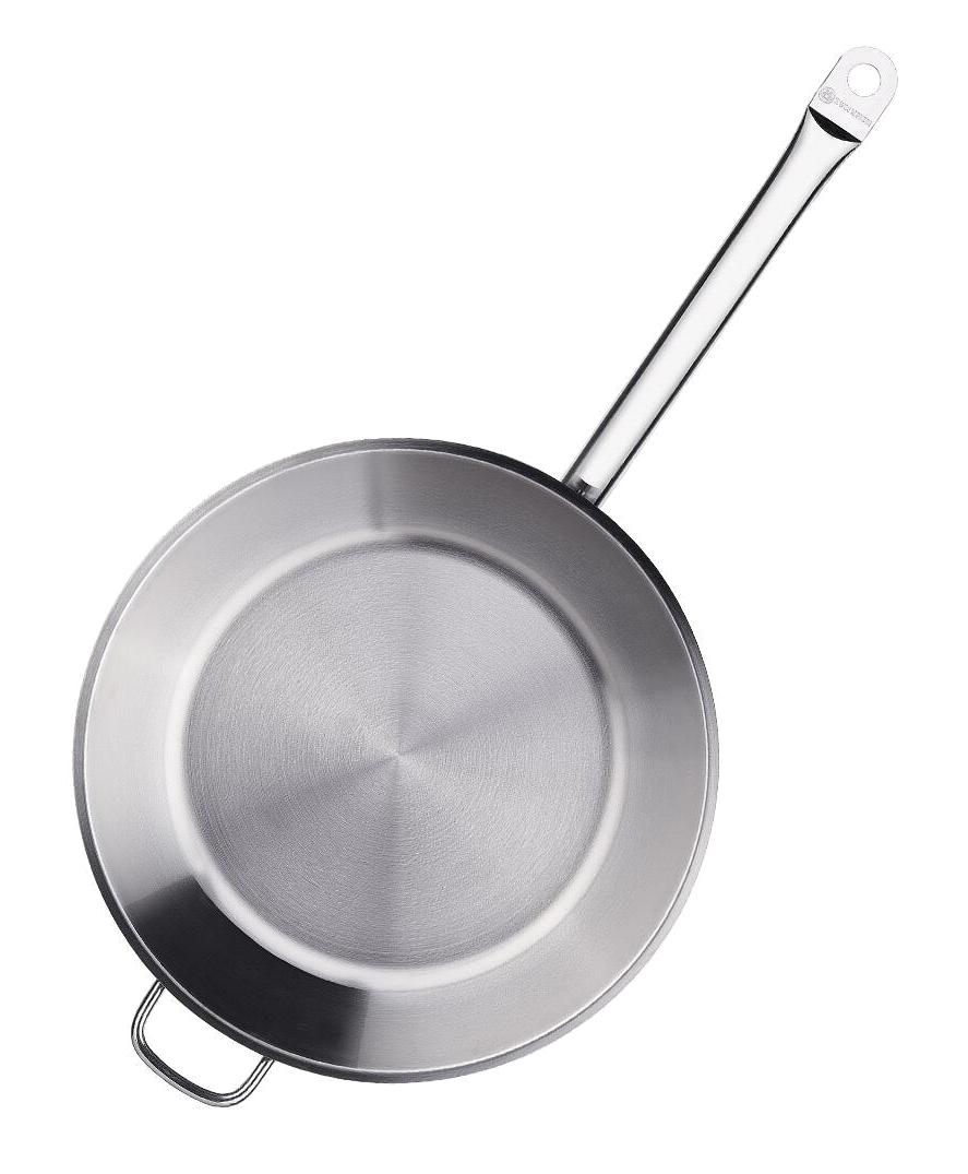 Korkmaz Proline Çelik Saplı Paslanmaz Çelik 32 cm Wok Tava Gri