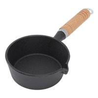 Jerys Mini Ahşap Saplı Demir Döküm 13 cm Kızartma Tava Siyah
