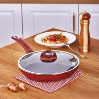 Taç TT-1126 Plastik Saplı Granit 30 cm Düz Tava Kırmızı