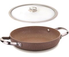 Korkmaz Browni A2913 Çelik Saplı Granit 18 cm Sahan Tava Krem