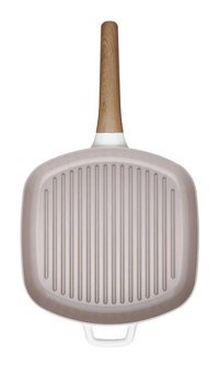 Korkmaz Gusto A2985 Ahşap Saplı Seramik 28x28 cm Grill Tava Krem