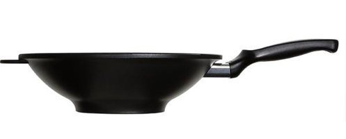 Risoli Black Plus Plastik Saplı Döküm 32 cm Wok Tava Siyah