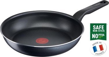Tefal 2X XL Force Plastik Saplı Titanyum 28 cm Düz Tava Siyah