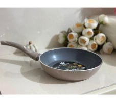 Evinda PAN-DORA Plastik Saplı Seramik 22 cm Düz Tava Bej