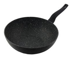 Essenso Plastik Saplı Granit 28 cm Wok Tava Siyah