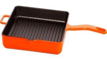 O.M.S 3265 Döküm Saplı Demir Döküm 25 cm Grill Tava Turuncu