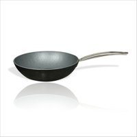 M3 Decorium Çelik Saplı Granit 28 cm Wok Tava Siyah