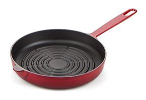 Esse Chambery Döküm Saplı Demir Döküm 28 cm Grill Tava Kırmızı