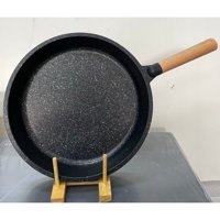 Zetmon Ahşap Saplı Döküm 32 cm Kızartma Tava Siyah