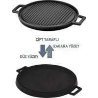 Lava Griddle Döküm 28 cm Grill Tava Gri
