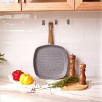 Karaca Silver Stone Plastik Saplı Bio Granit 28 cm Grill Tava Gri