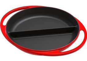 Lava 2 Bölmeli Döküm 20 cm Sahan Tava Kırmızı