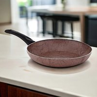 Hascevher Terra Plastik Saplı Granit 26 cm Düz Tava Pembe