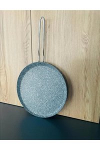 Cengiz Çeyiz Evita Metal Saplı Granit 28 cm Krep Tava Gri