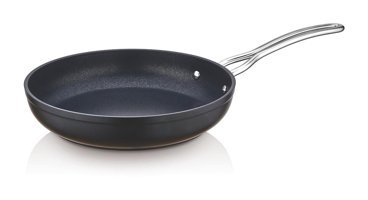 Saflon Metal Saplı Alüminyum 28 cm Düz Tava Siyah