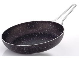 Tuna House Metal Saplı Granit 24 cm Düz Tava Siyah